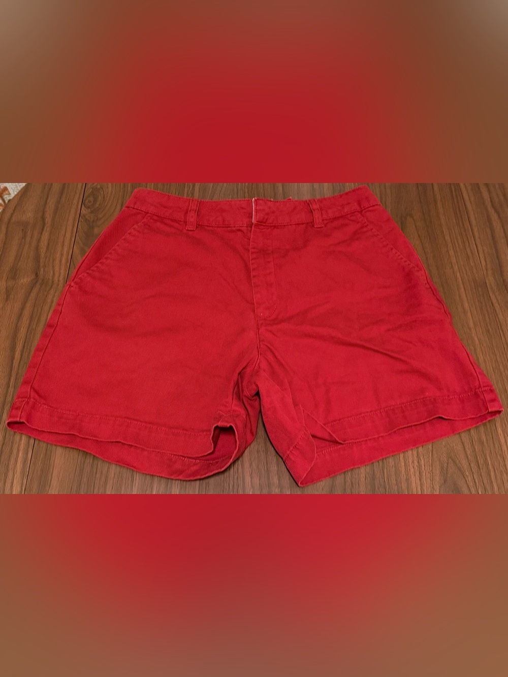 Tommy Hilfiger Red Cotton Flat-Front Men's Shorts